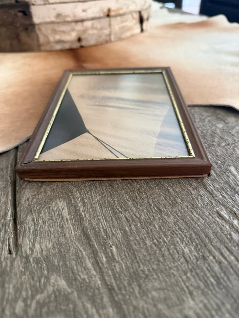 Vintage Gold-Trim Brown & Black Decorative Picture Frames - Set of 2